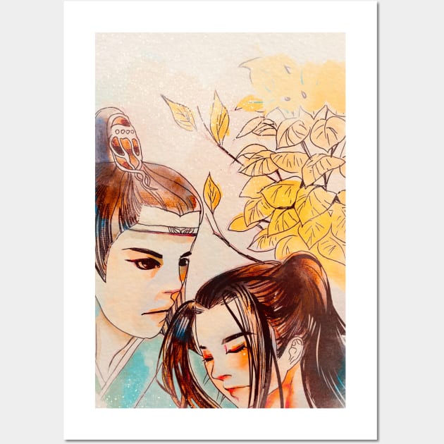 Modaozushi untamed lanwangji wangyibo weiying xiaozhan anime manga style Wall Art by meisanmui